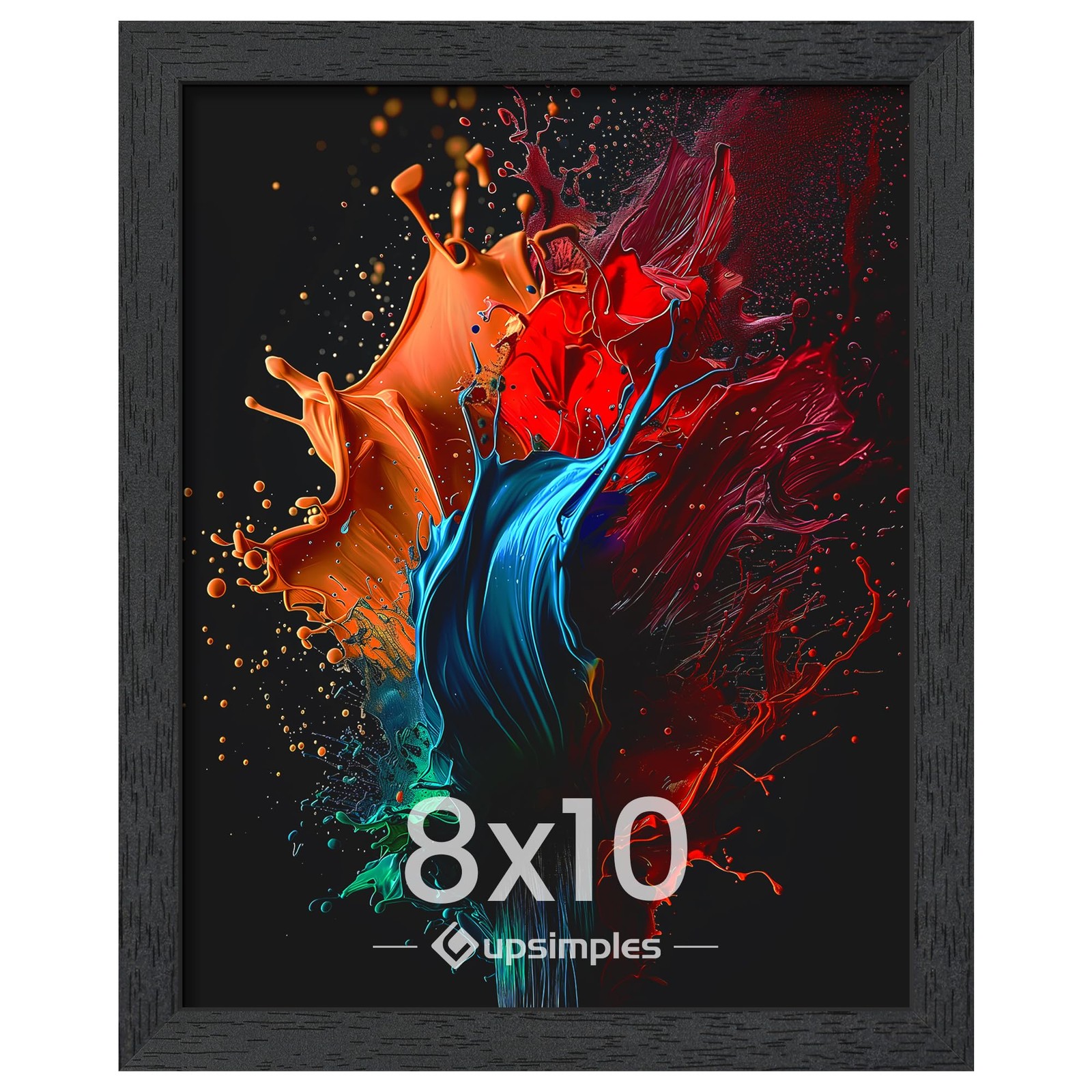8×10 Picture Frame Black Wood Wall Mount Gallery Style Photo Frame 1 Pack