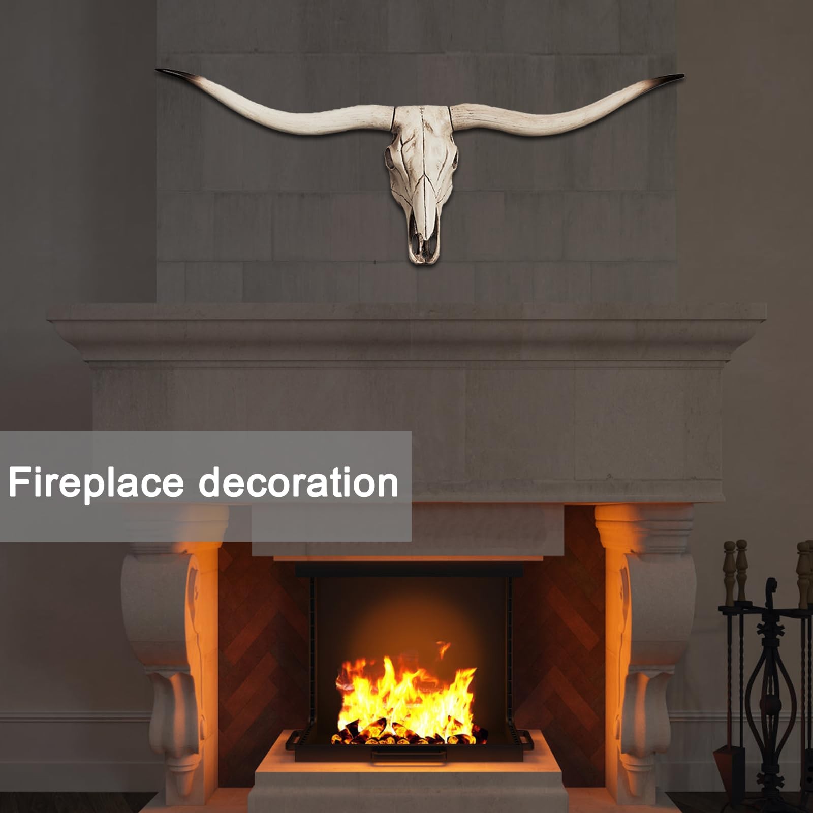 Longhorn Skull Wall Decor | Faux Taxidermy Cow Head for Home Decoration