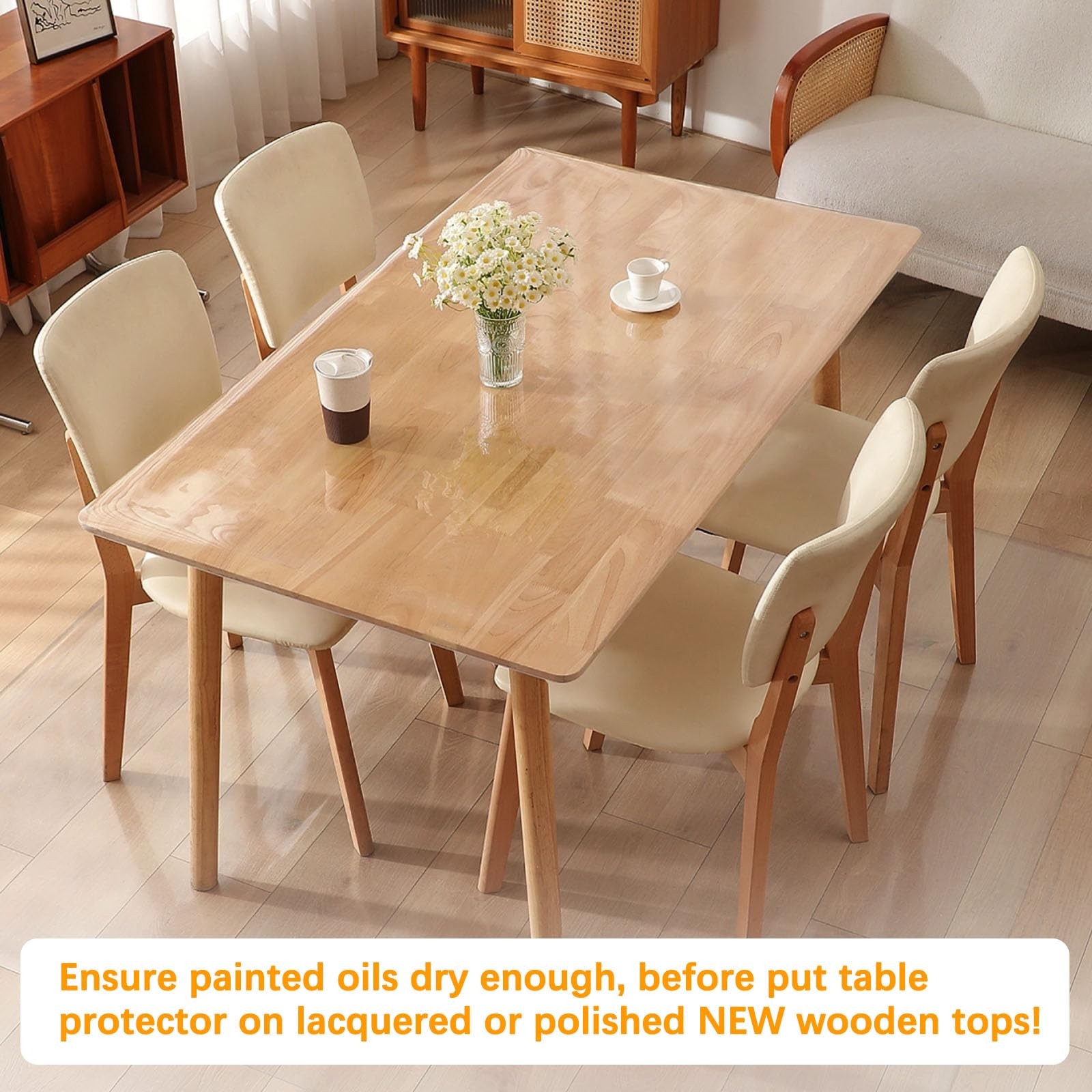 Easy Easy Life Clear Table Protector For Dining Room Table Square Vinyl Pvc