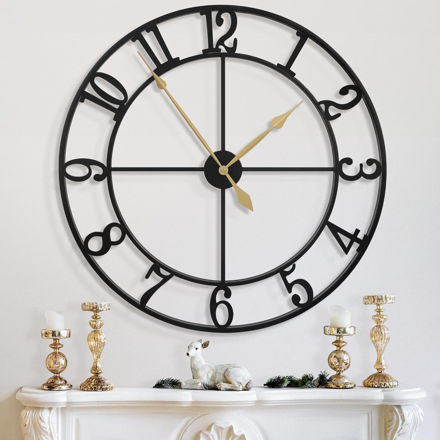 40 Inch Extra Large Wall Clock, Decorative Oversized Arabic Numerals Battery Ope