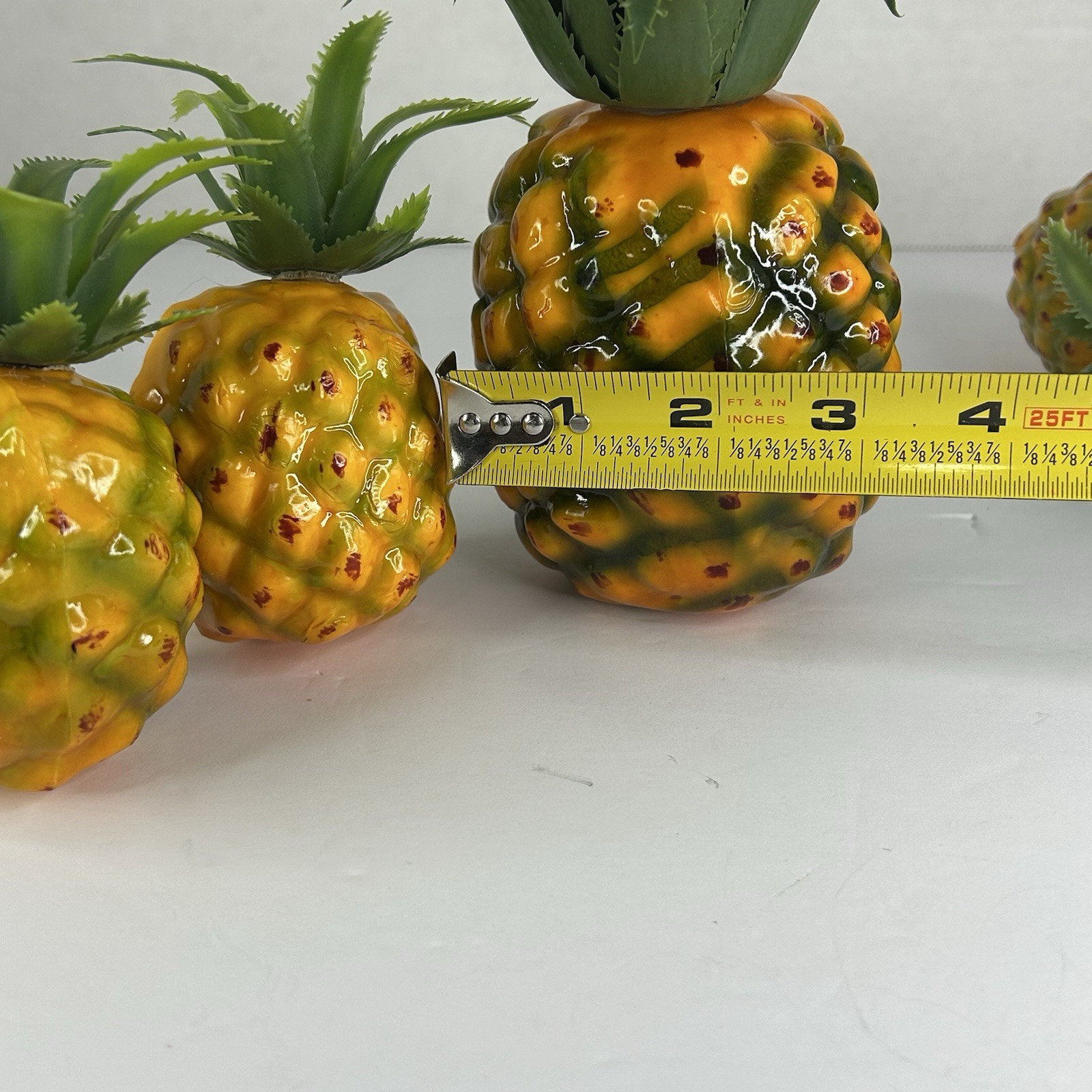Artificial Pineapples Medium & Small Set Of 5 Plastic Decorative Fake Fruit
