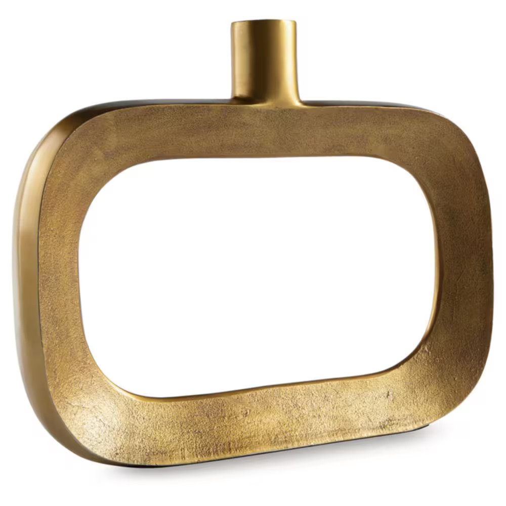 Lawtonville 15 In. Gold Metal Geometric Decorative Vase
