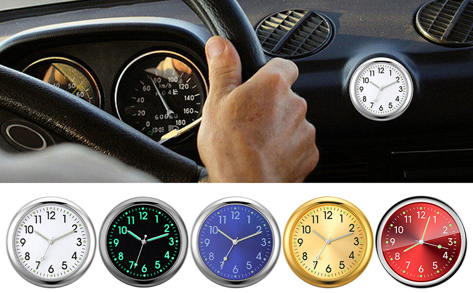 Stick on Dashboard Car Clock Mini Tiny Small Luminous Car Vent Clocks Watch USA