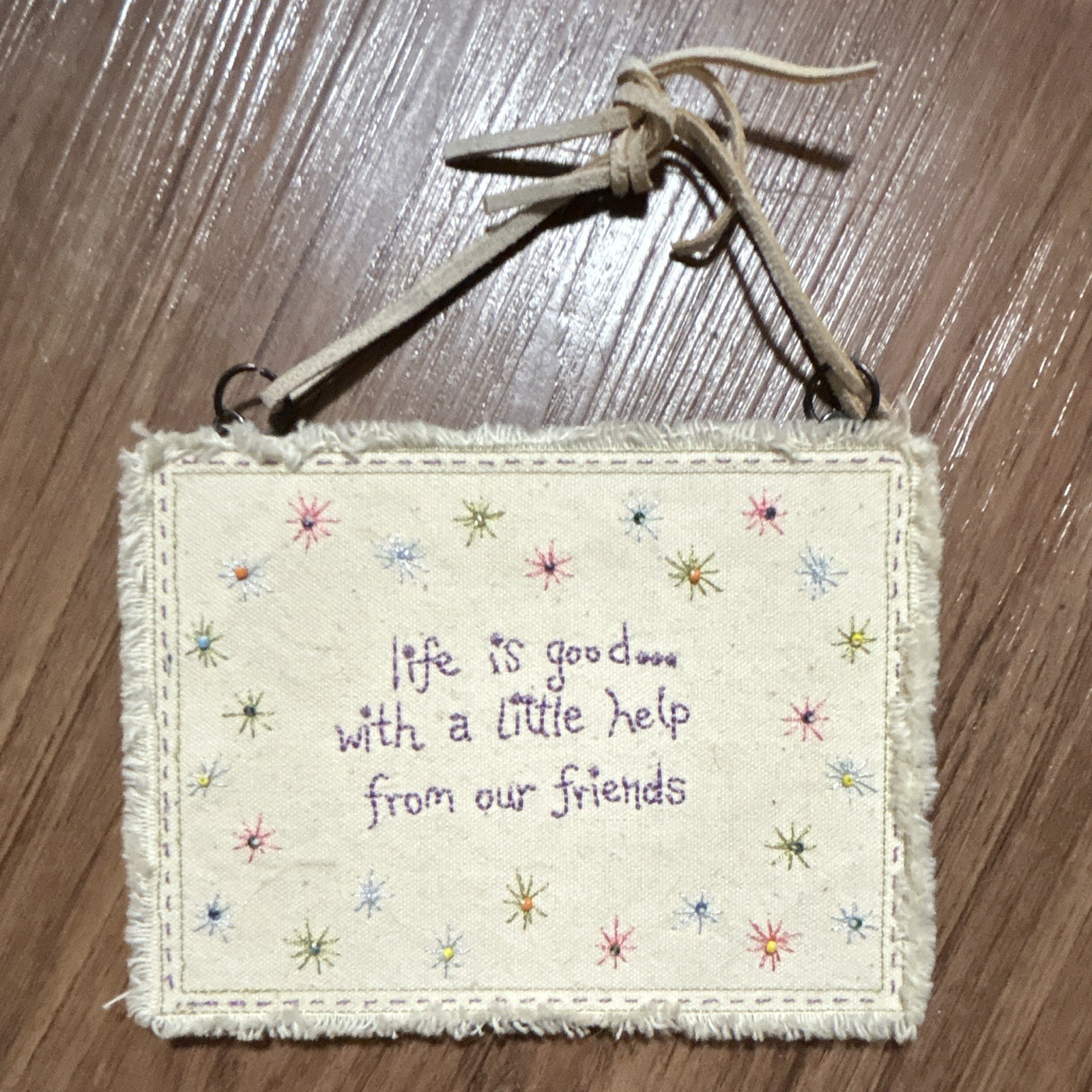 Hanging Inspirational Friendship Quote Plaque Fabric By Allison Hall