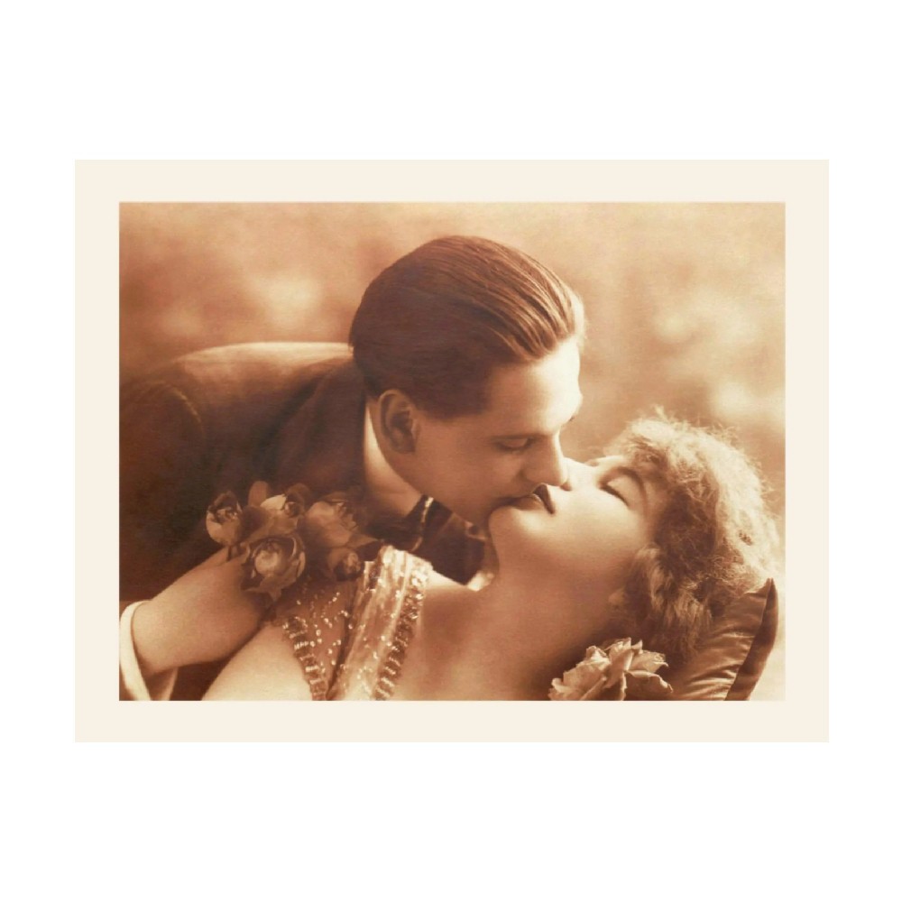 Romantic Art Deco Couple Vintage Image 8.5 x 11 Paper Poster Print