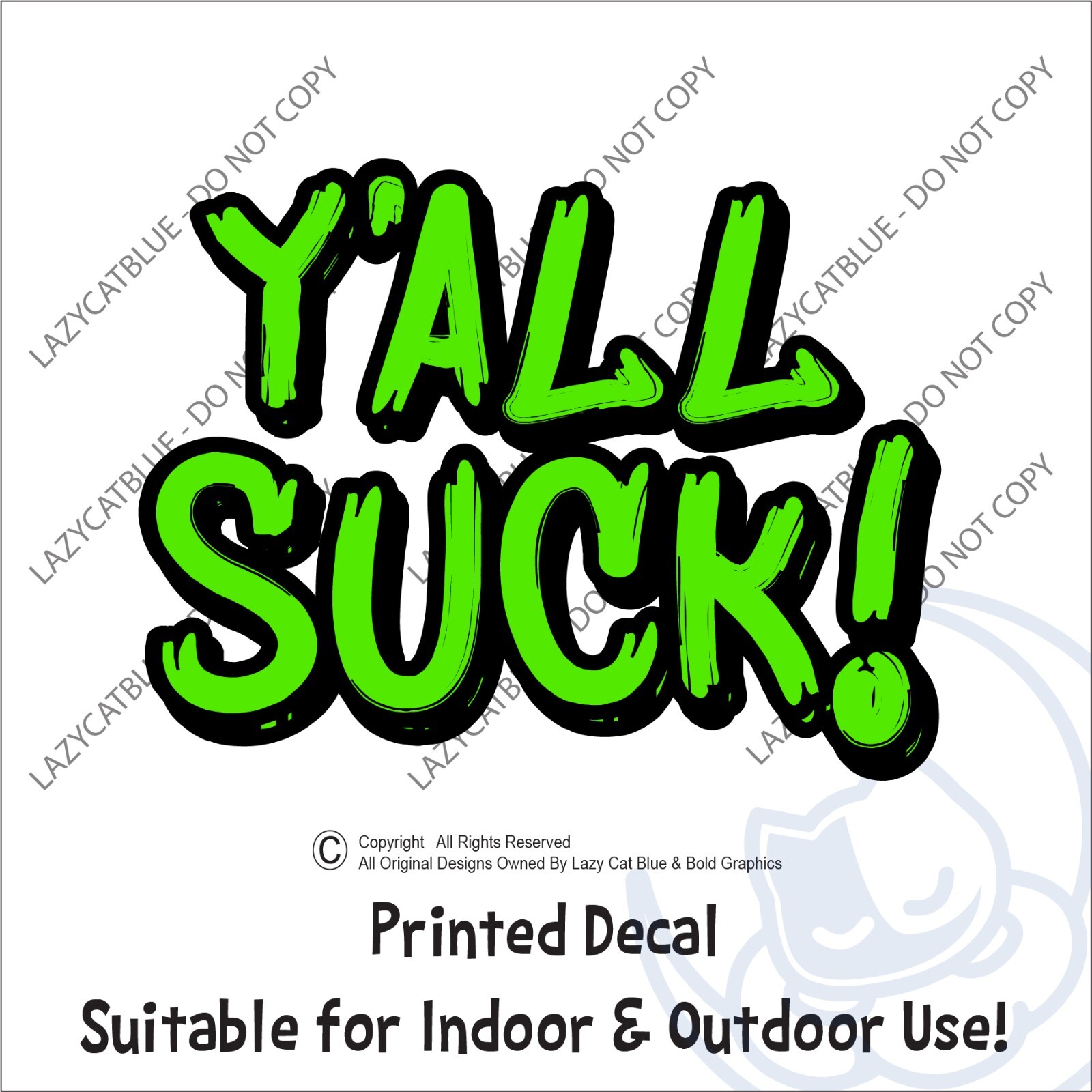 Yall Suck Decal Sticker Printed Die Cut Funny Insult Adulting People Introvert