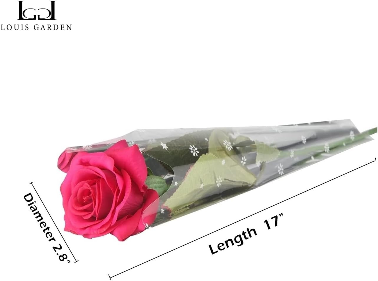 Red Rose Artificial Flowers, 1Pc 17″ Single Red Rose for Valentine’s Mother’s Da