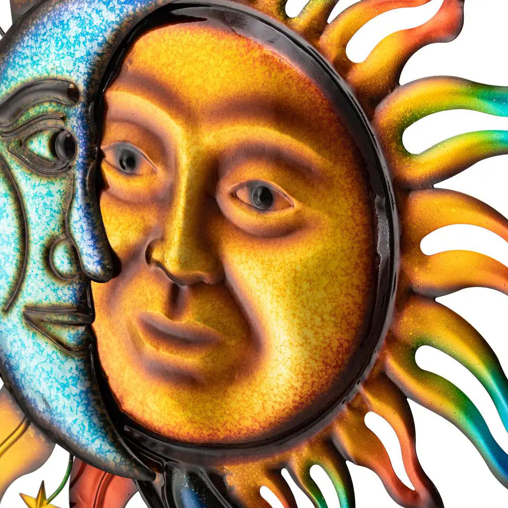 33.5 In. L Metal Sun and Moon Wall Decor
