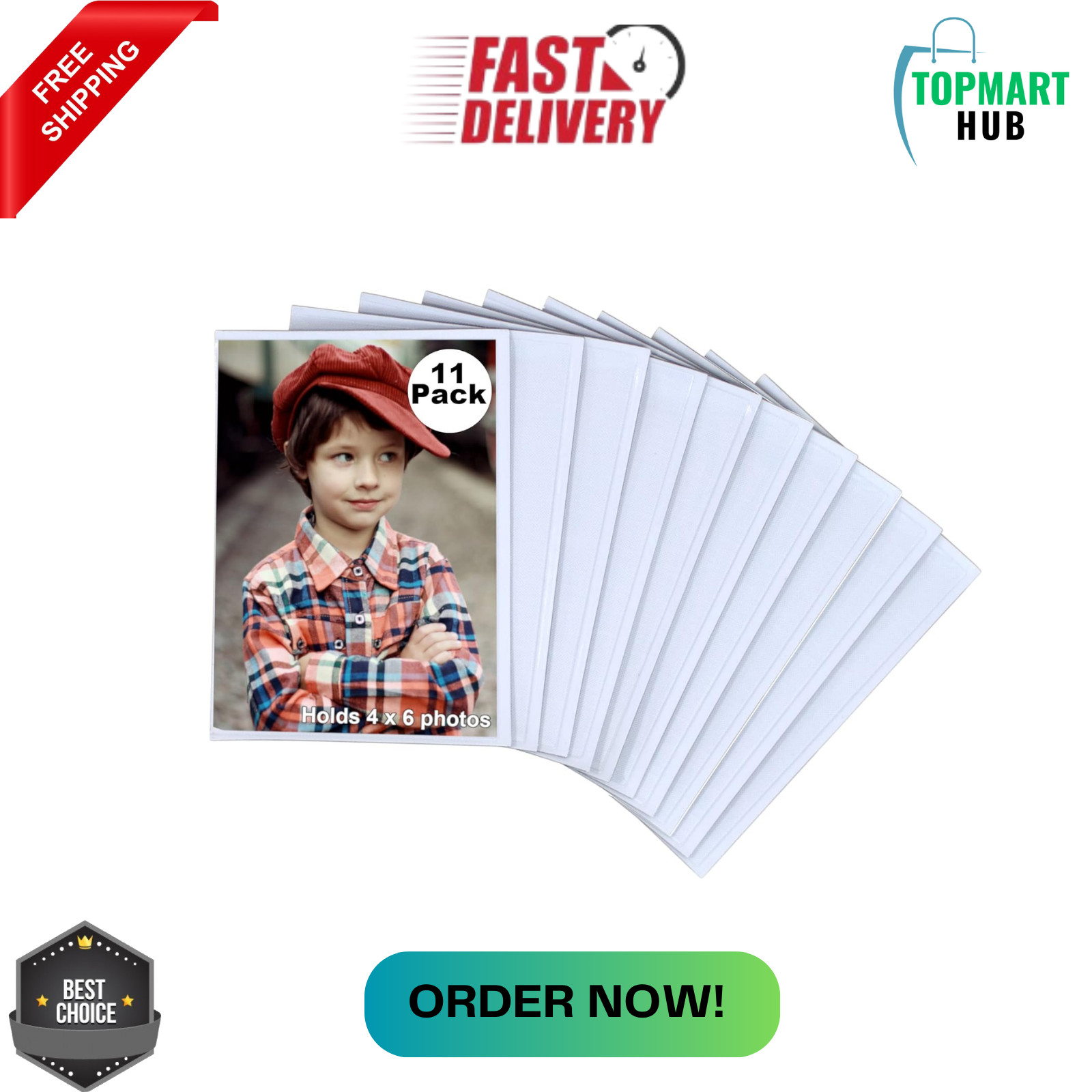 11 Pack Magnetic Photo Sleeves 4×6 Picture Holder Wall Decoration Fridge Magnet