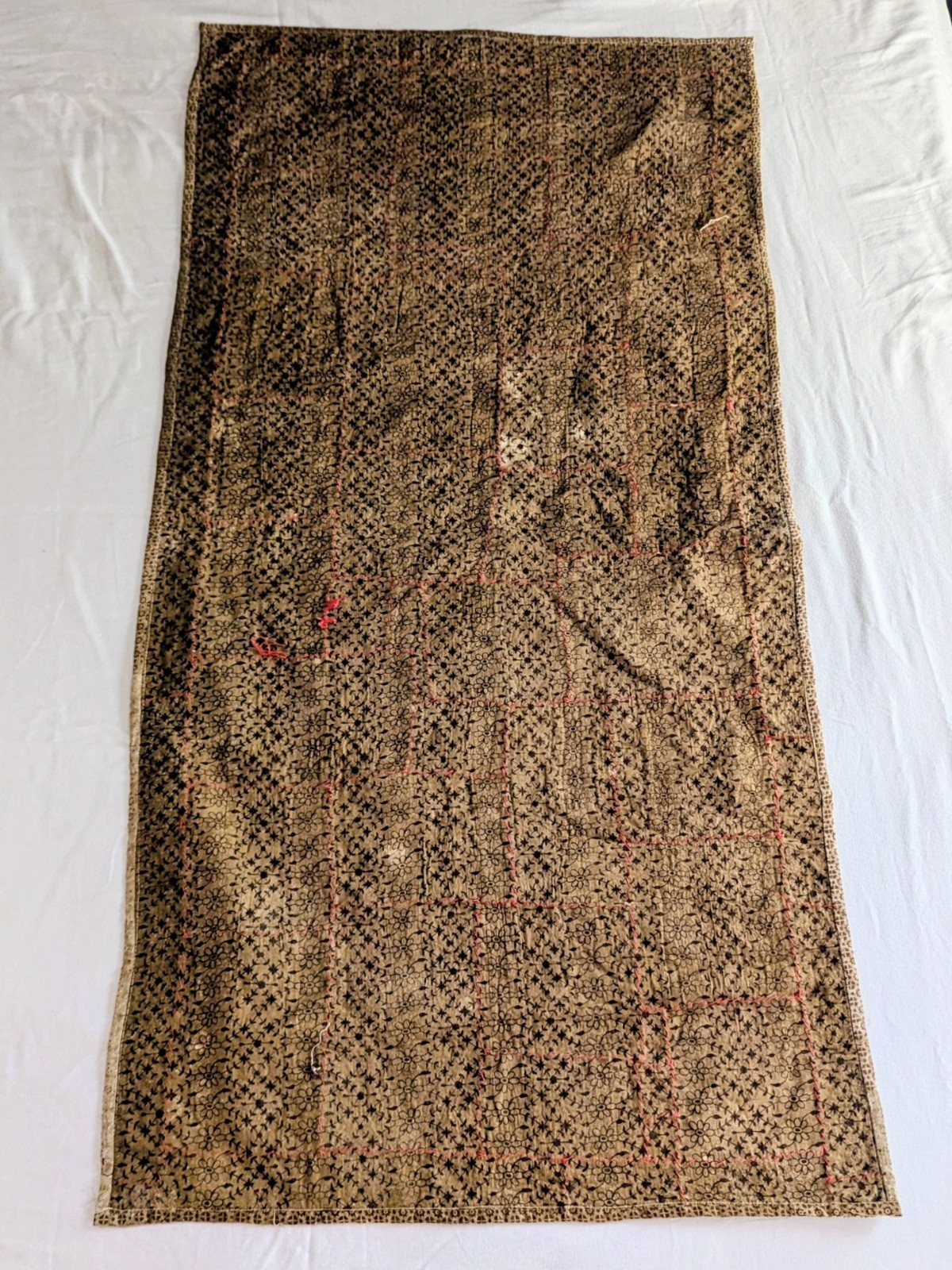 Vintage Indian Zari Beaded Patchwork Tapestry Embroidered Bohemian Wall Hanging