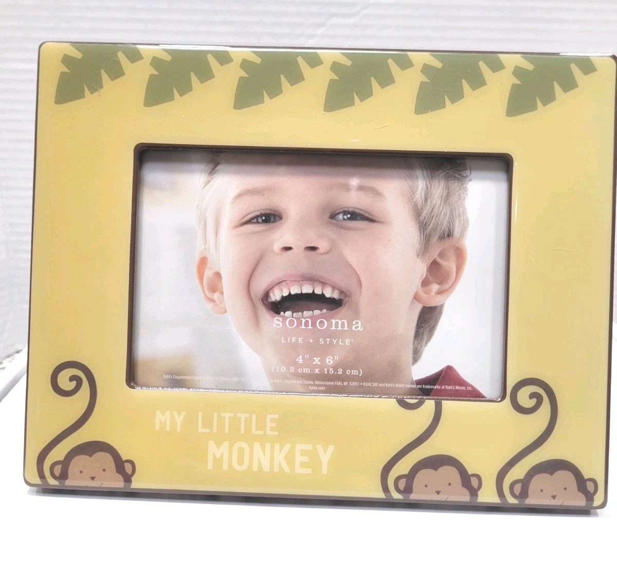 Sonoma 4″x6″ “My Little Monkey” Table Top Resin Plastic Picture Frame NWOT
