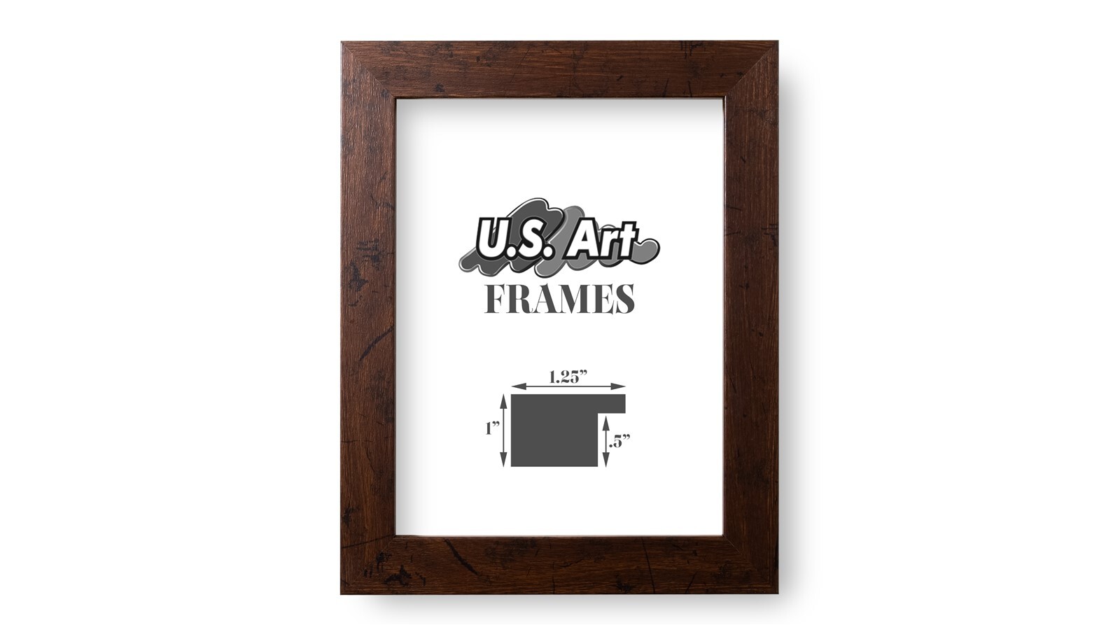 US ART Frames 1.25 in Distressed Mahogany Brown Picture Poster Frame 17″ Wide