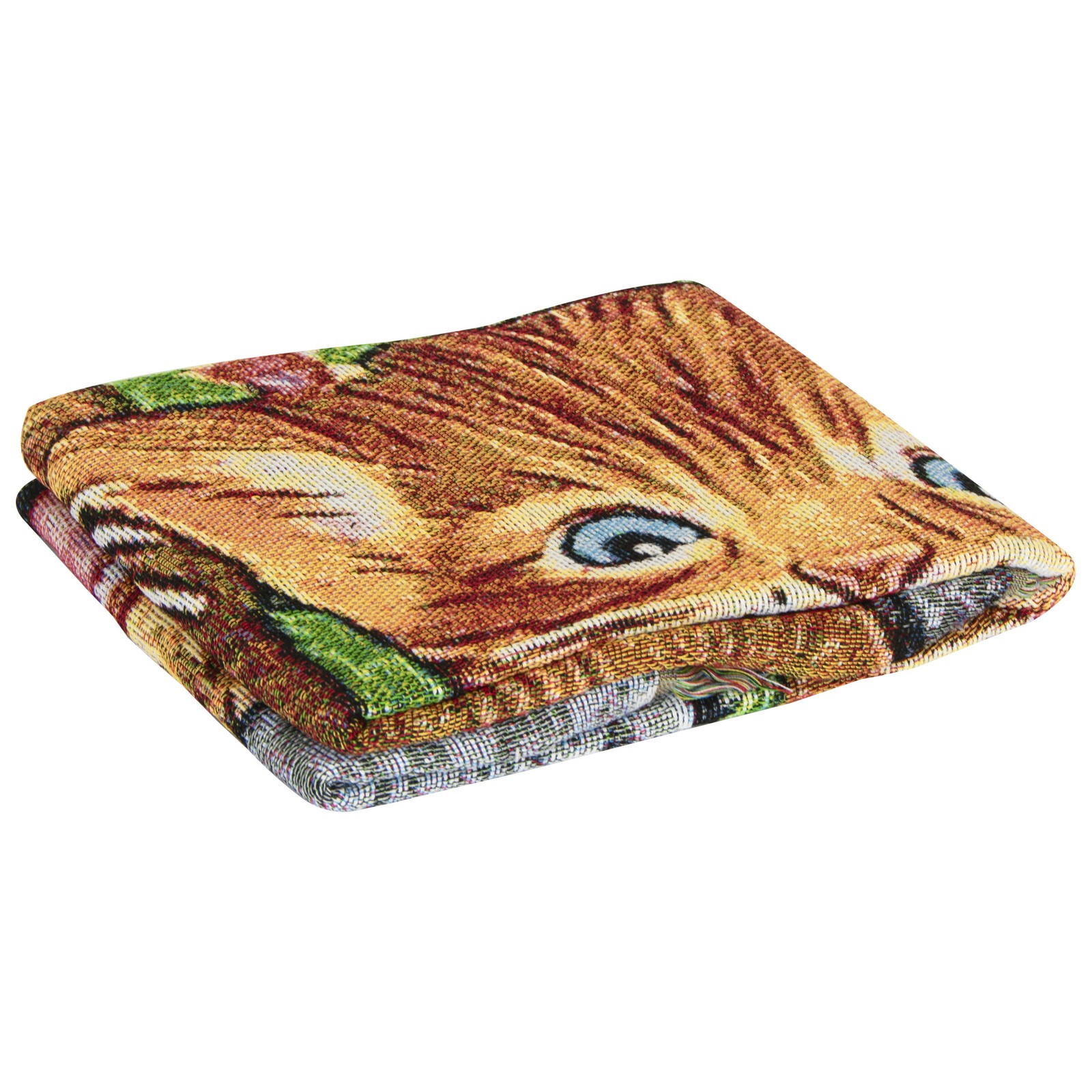Crazy Cats Tapestry Throw Blanket with Fringed Edge, 42 x 54 inch