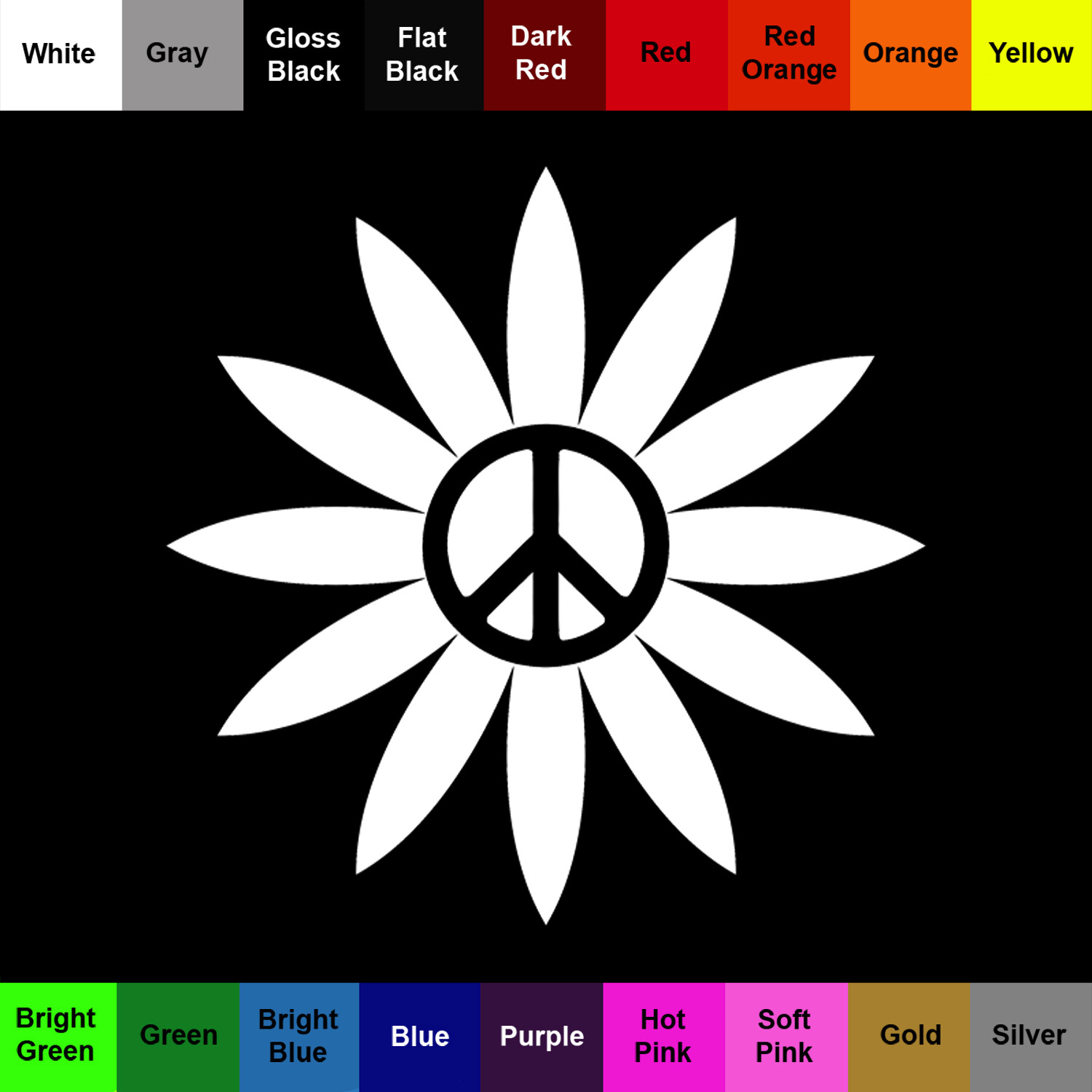 Peace Daisy Decal Buy 1 Get Another 1 Free Flower Sticker