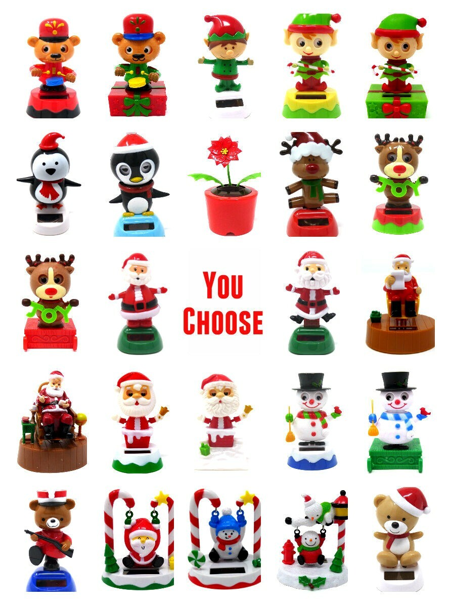 New Solar Powered Dancing Christmas Santa, Snowman, Elf, Reindeer ~ You Choose