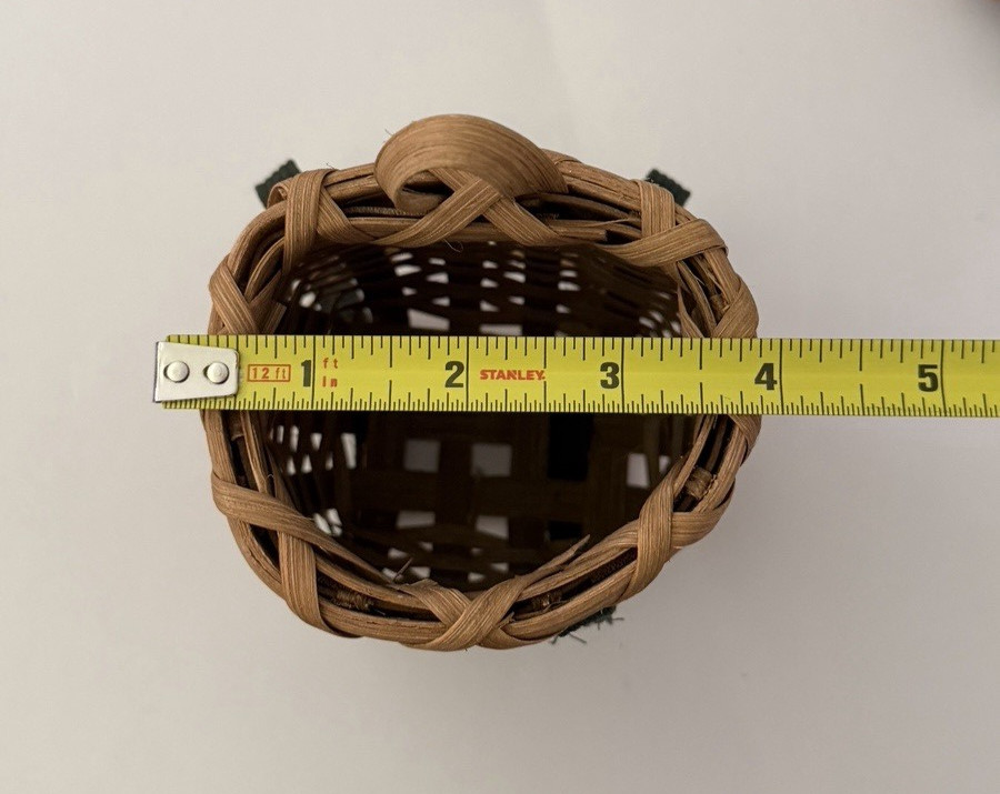 Two Mini Adirondack Backpack Baskets Wall-Mounted Wicker Organizer Home Decor