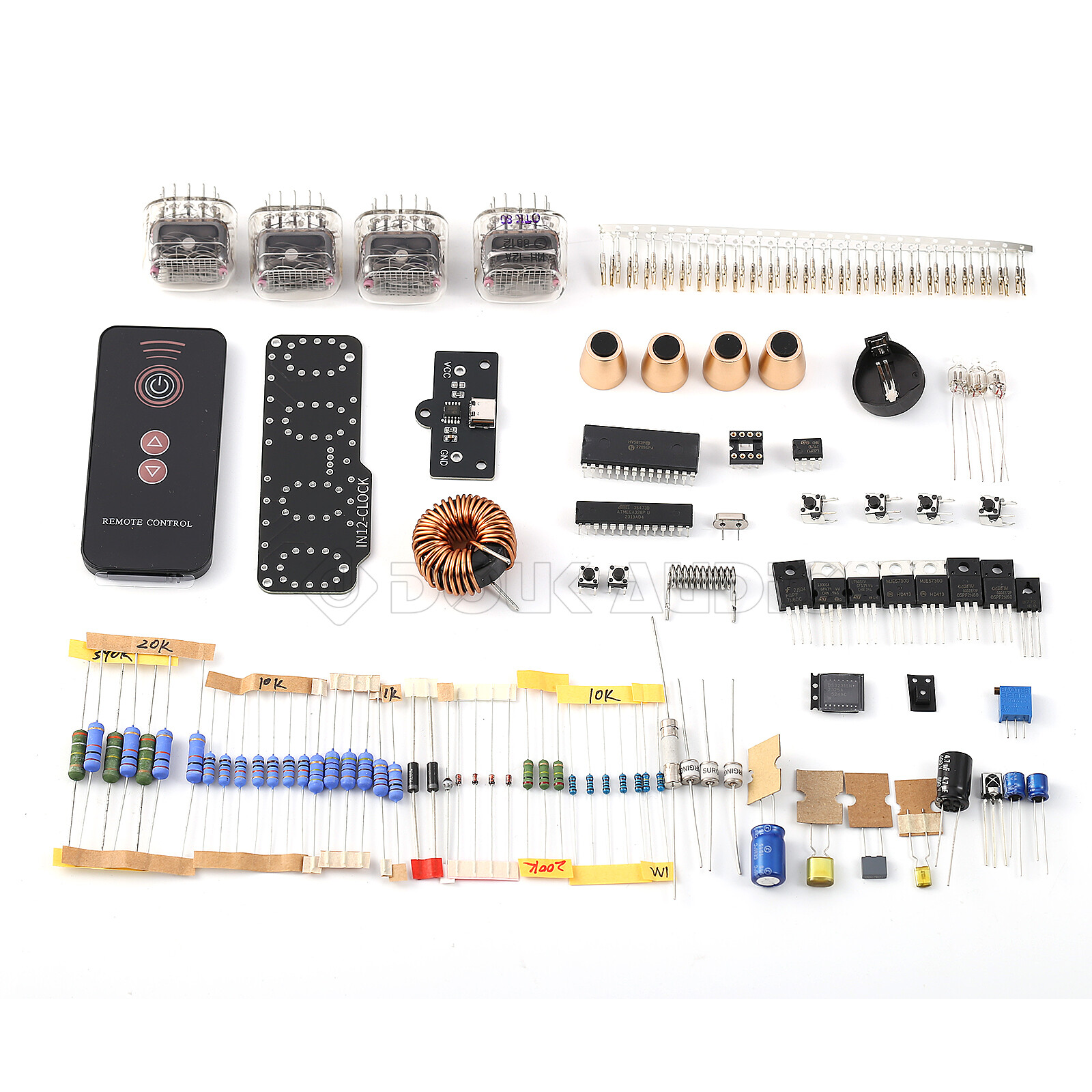 Vintage IN-12 Nixie Tube Clock Kit DIY / Assembled with Tubes w/Round Glass Case