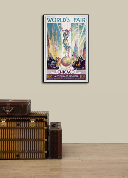 1933 Art Deco Chicago World’s Fair Classic Vintage Travel Poster – 24×36