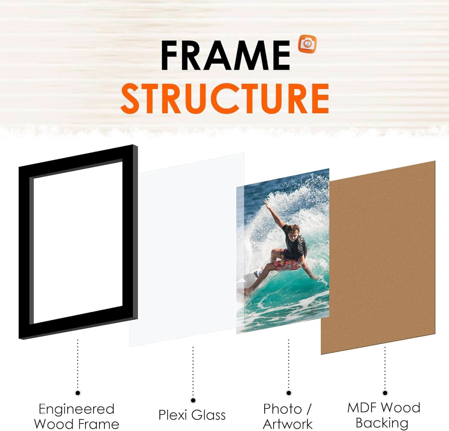 4″x6″ Black Picture Frames Set MDF Wall or Tabletop Display Frames Set of 2