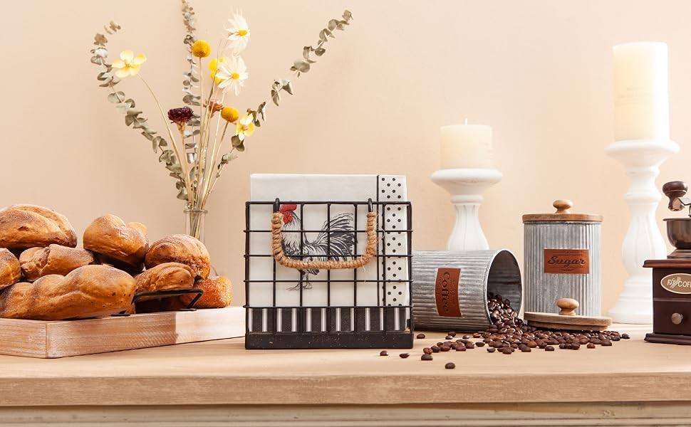 Farmhouse Napkin Holder, Rustic Tissue Dispenser, Freestanding Paper Hand Towel