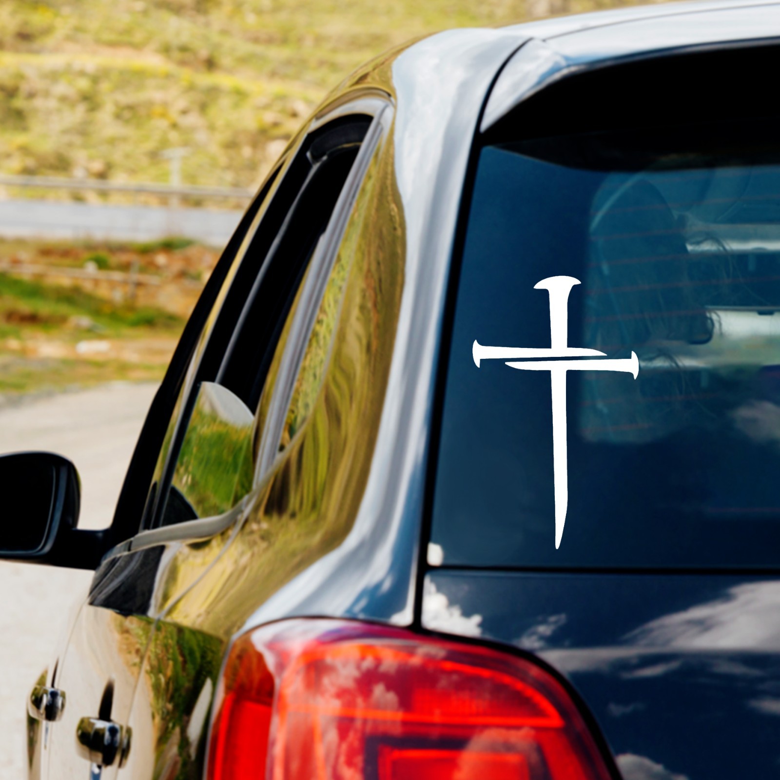 Cross Nails Vinyl Decal Sticker Car Truck Window Laptop Jesus Christ Christian