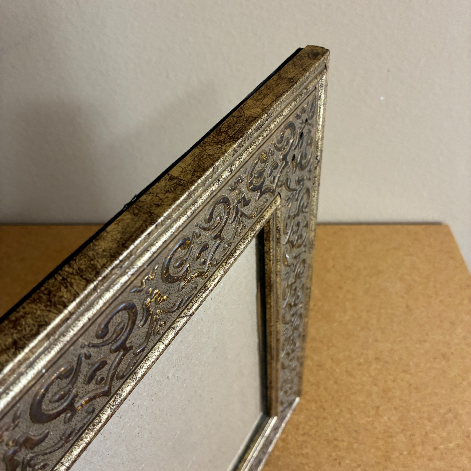 VTG Gold Brown Ornate Wood Picture Frame 15 x 13 Traditional Scroll Detail