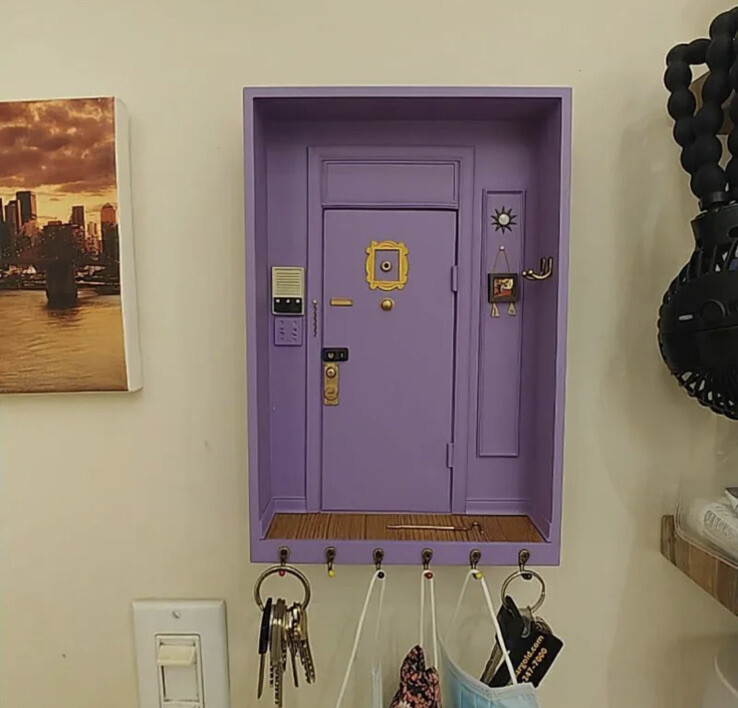 FRIENDS Monica’s Door Key Holder & Shelf Organizer | PURPLE | Wall Mount
