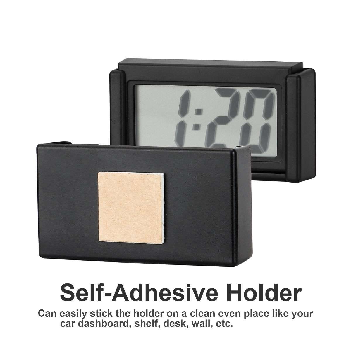 2/4X Portable Mini Car Dashboard Digital Clock for Vehicle Large LCD Time Screen
