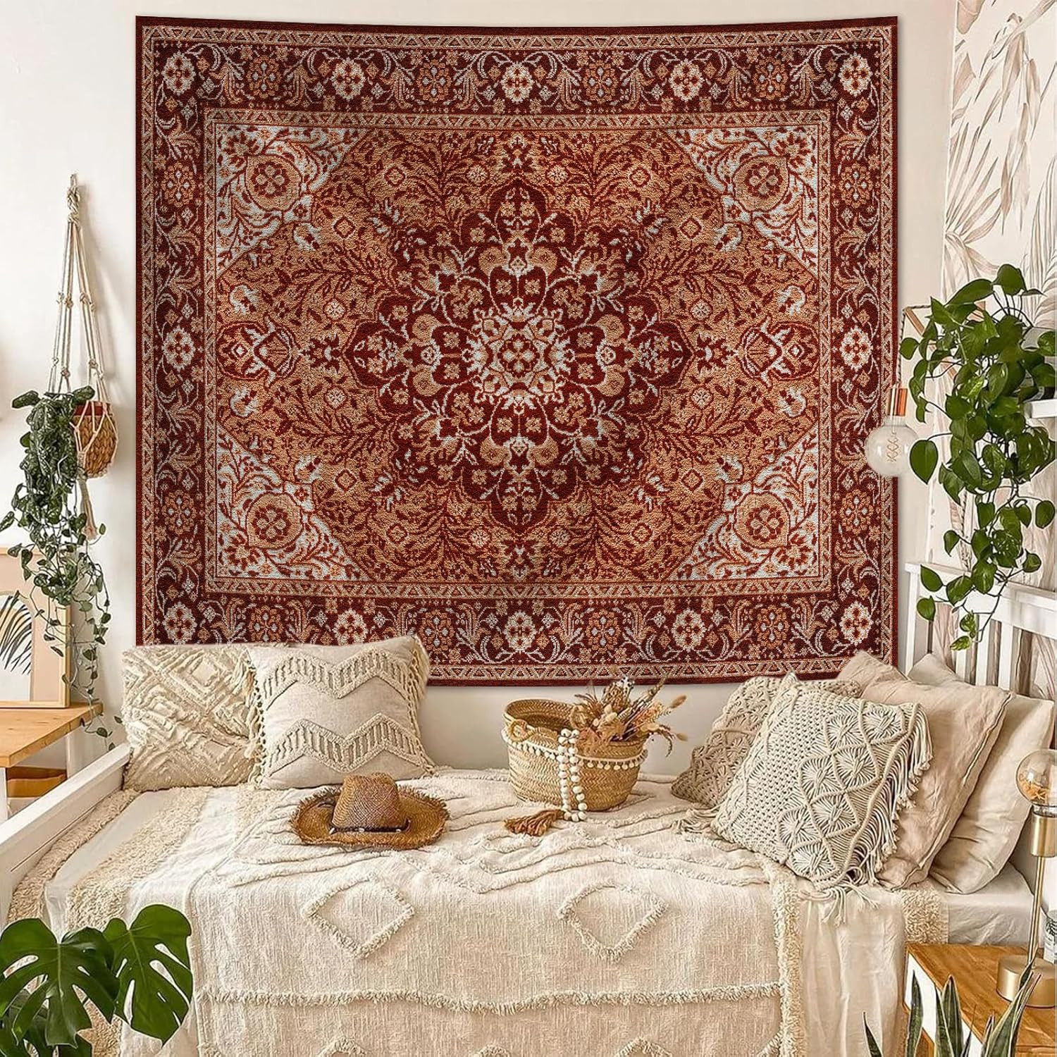 Boho Mandala Tapestry Wall Hanging for Bedroom,Hippie Aesthetic Bohemian