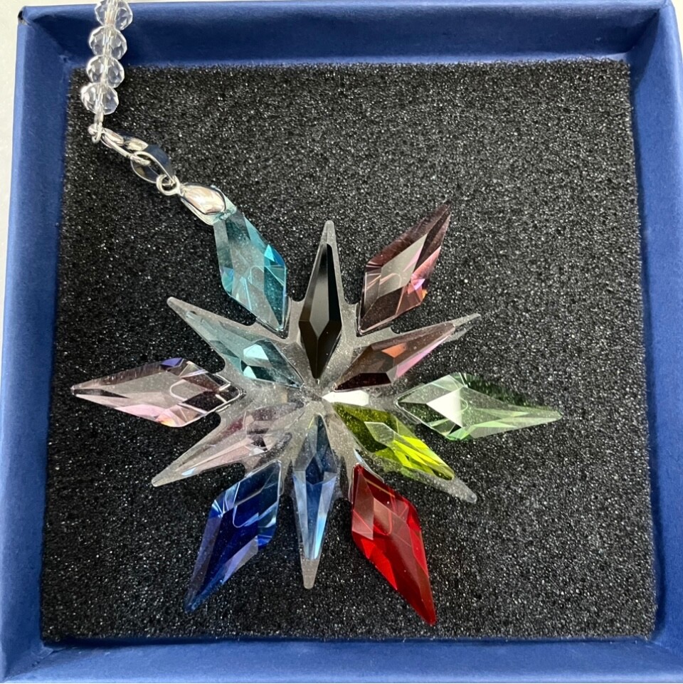 Snowflake Crystal Sun Catcher Christmas Decor Czech Bohemia Crystal Glass Gift