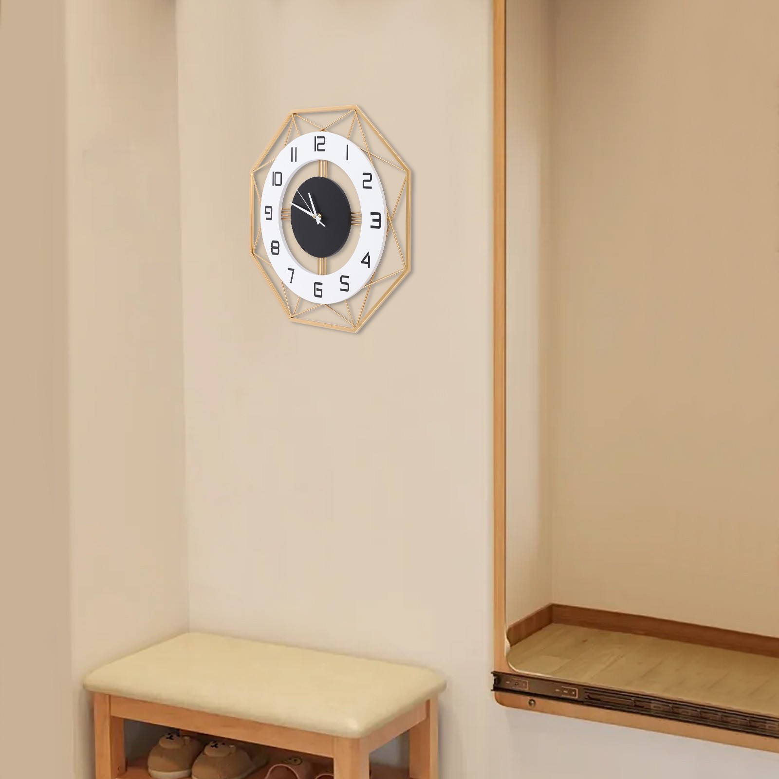 Modern Wall Clock – Silent Battery Powered Analog , Easy Mount