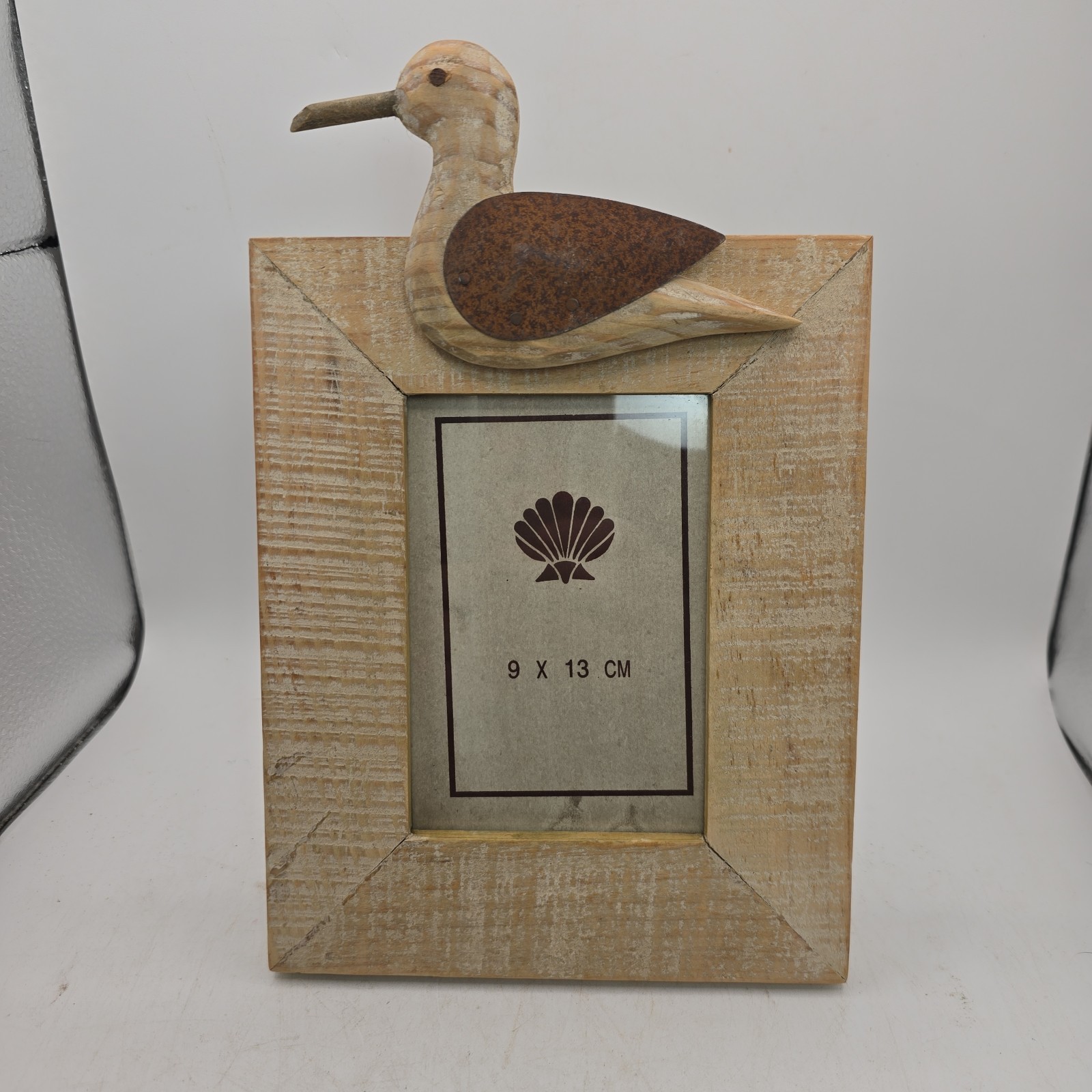 Coastal Beach Wooden 4.75 x 3.25 In Picture Frame Bird Distressed Rustic