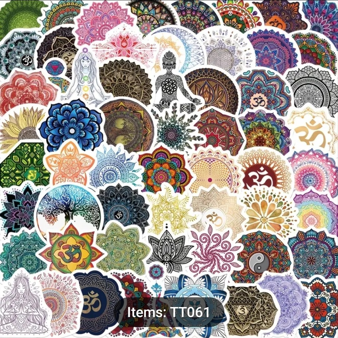 10 PCS Mandalas Yoga Meditation Healing Stickers BRAND NEW