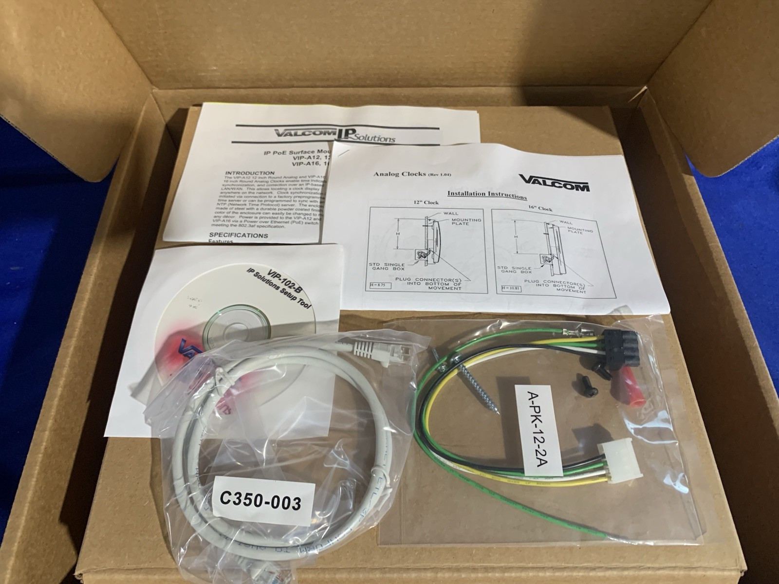 Valcom VIP-A12 IP PoE Analog Clock – Untested – Please Read Description