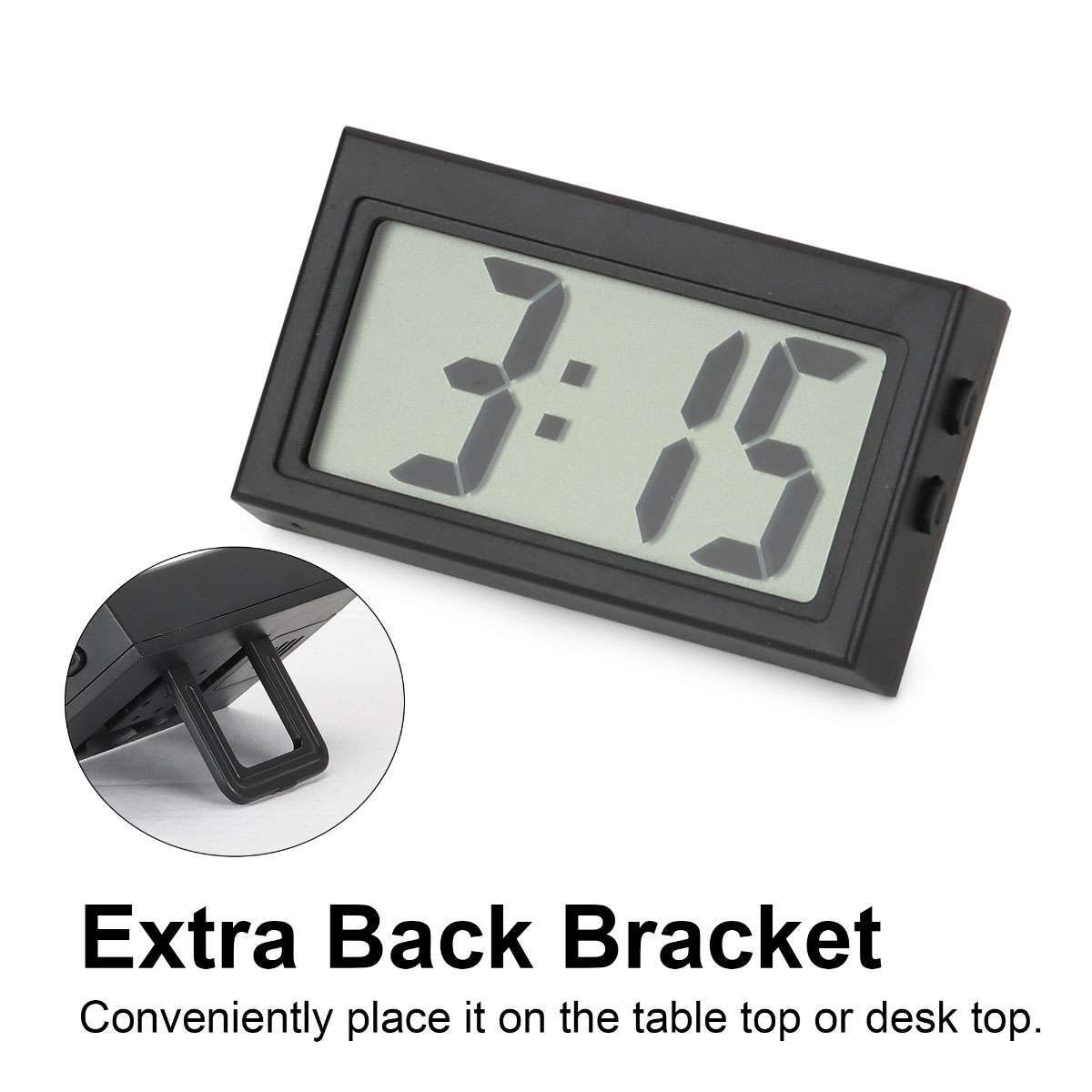 1-4X Mini Car Dashboard Digital Clock For Vehicle Large LCD Time Screen Portable