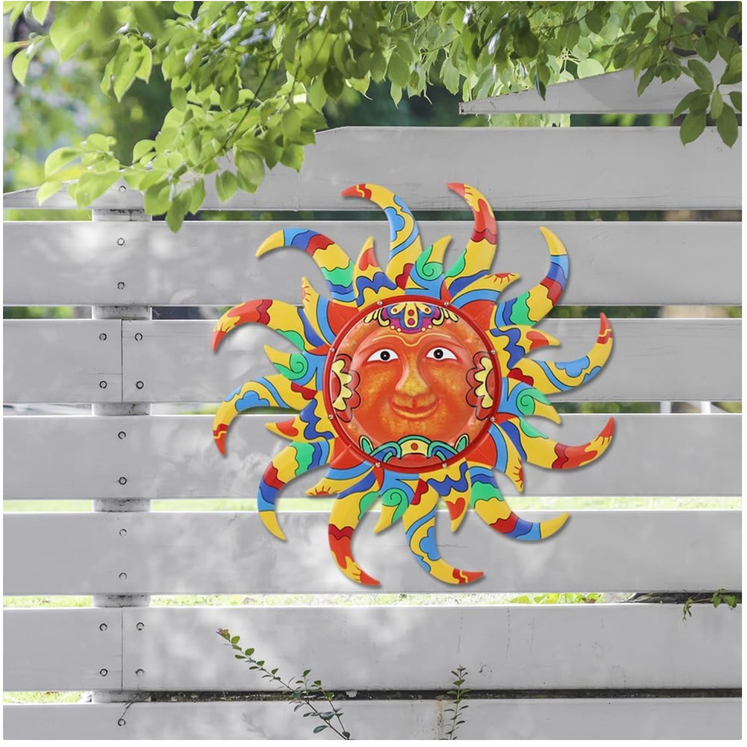 Colorful Metal Sun Wall Art 25″ Dia