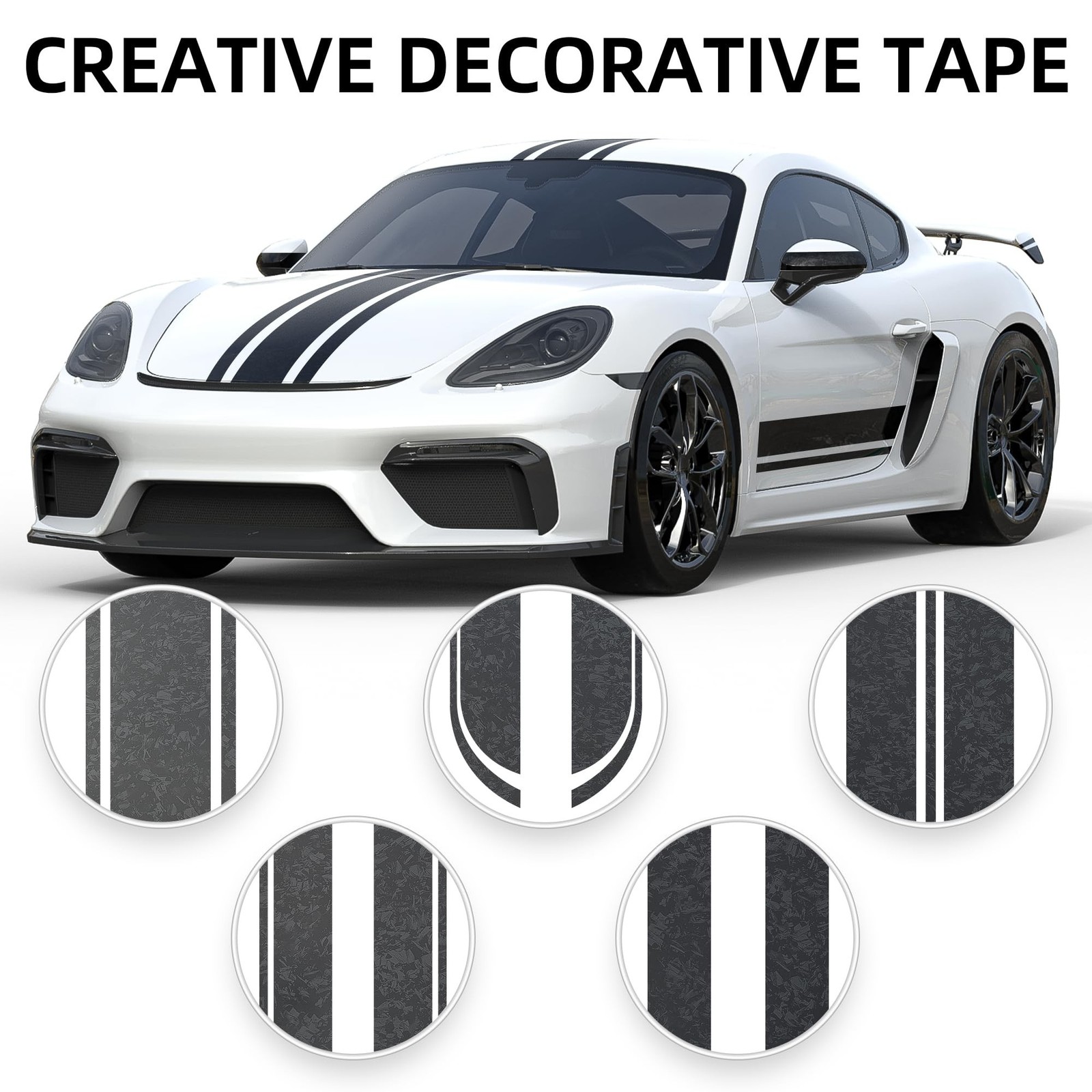Lypumso Black Forged Carbon Fiber Vinyl Wrap Tape, 4 Inch x 20ft Self-Adhesiv…