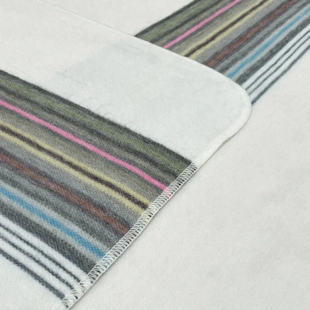 SOFT&WARM STRIPED ALPACA WOOL BLANKET 100″x71″ XL QUEEN PLUS BED SOFA COVER