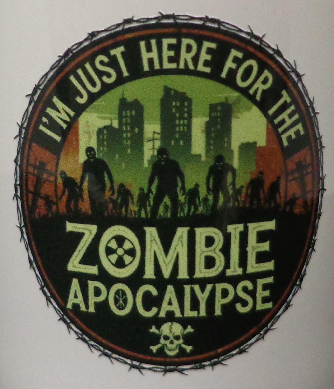 I’m just here for the Zombie Apocalypse Sticker 2.5in x 2.5in UV