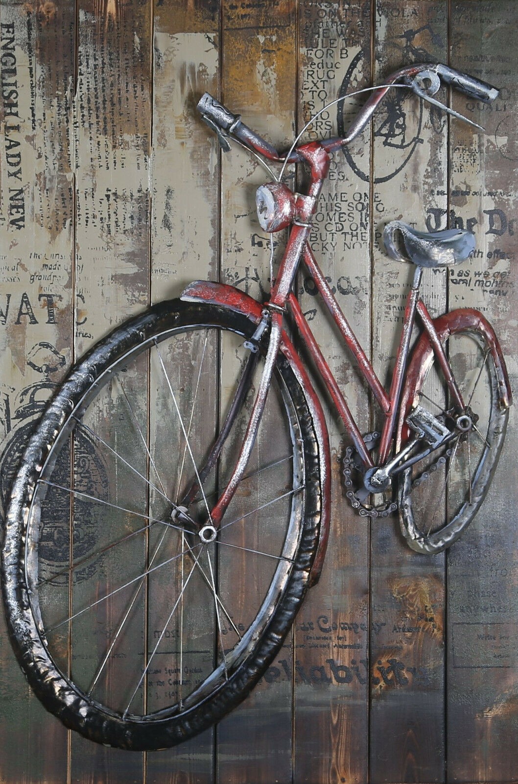 Popular Red Bicycle decoration 3D modern wall art painting quality custom SALE