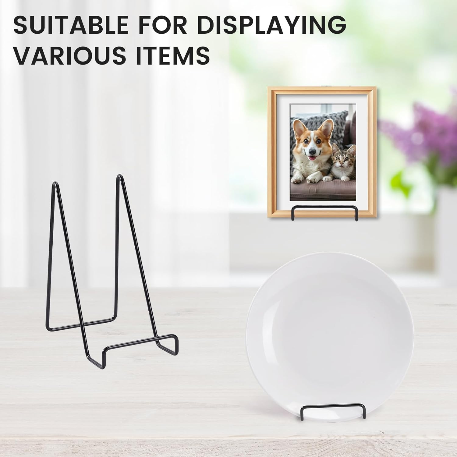 6 Pack 6 Inch Plate Stands for Display,Book Display Stand,Metal Plate Holder Dis