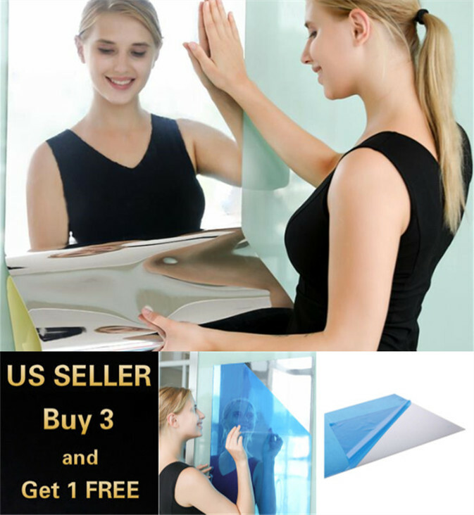 20″ x 40″ Self Adhesive Mirror Wall Sticker Reflective Film Paper Kitchen Decor