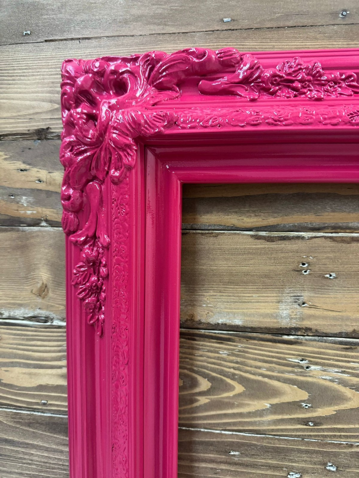 24 X 30 In Stock-Traditional compo XL ornate corners wood frame, HOT PINK