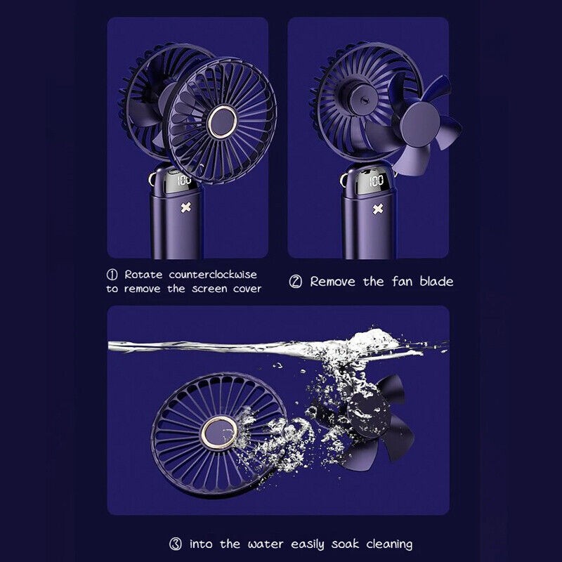 Portable Hand-held Fan Mini Folding Desk Fan Cooler Cooling USB Rechargeable