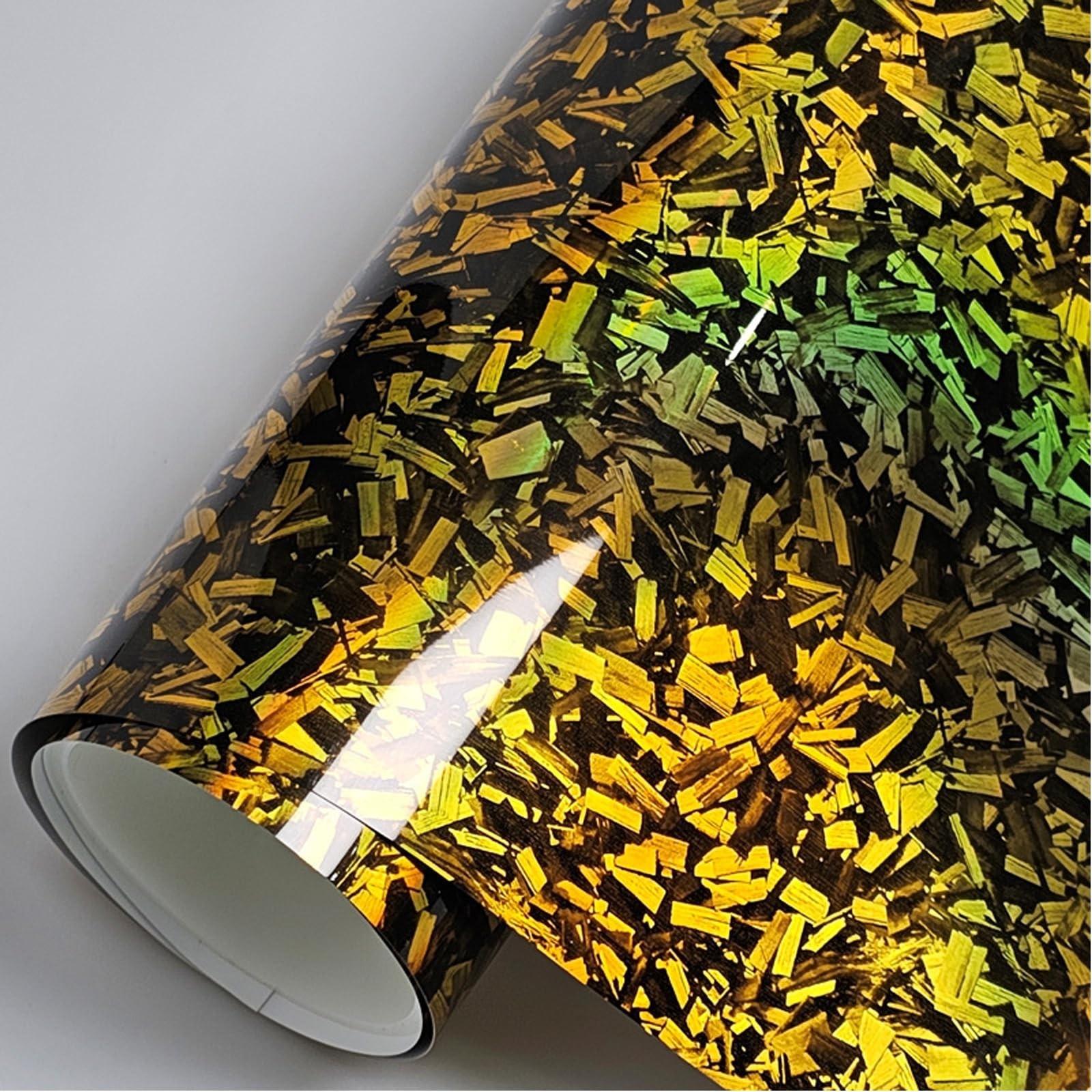 Gold Forged Gloss Carbon Fiber Car Vinyl Wrap Roll Air Release Adhesive Film …