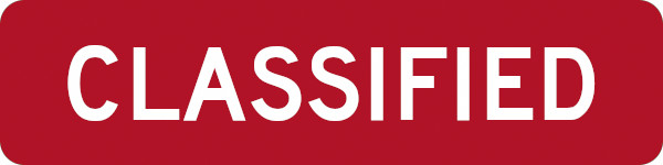 CLASSIFIED Red Sticker | White Text | Military Style Label | Vinyl Decal