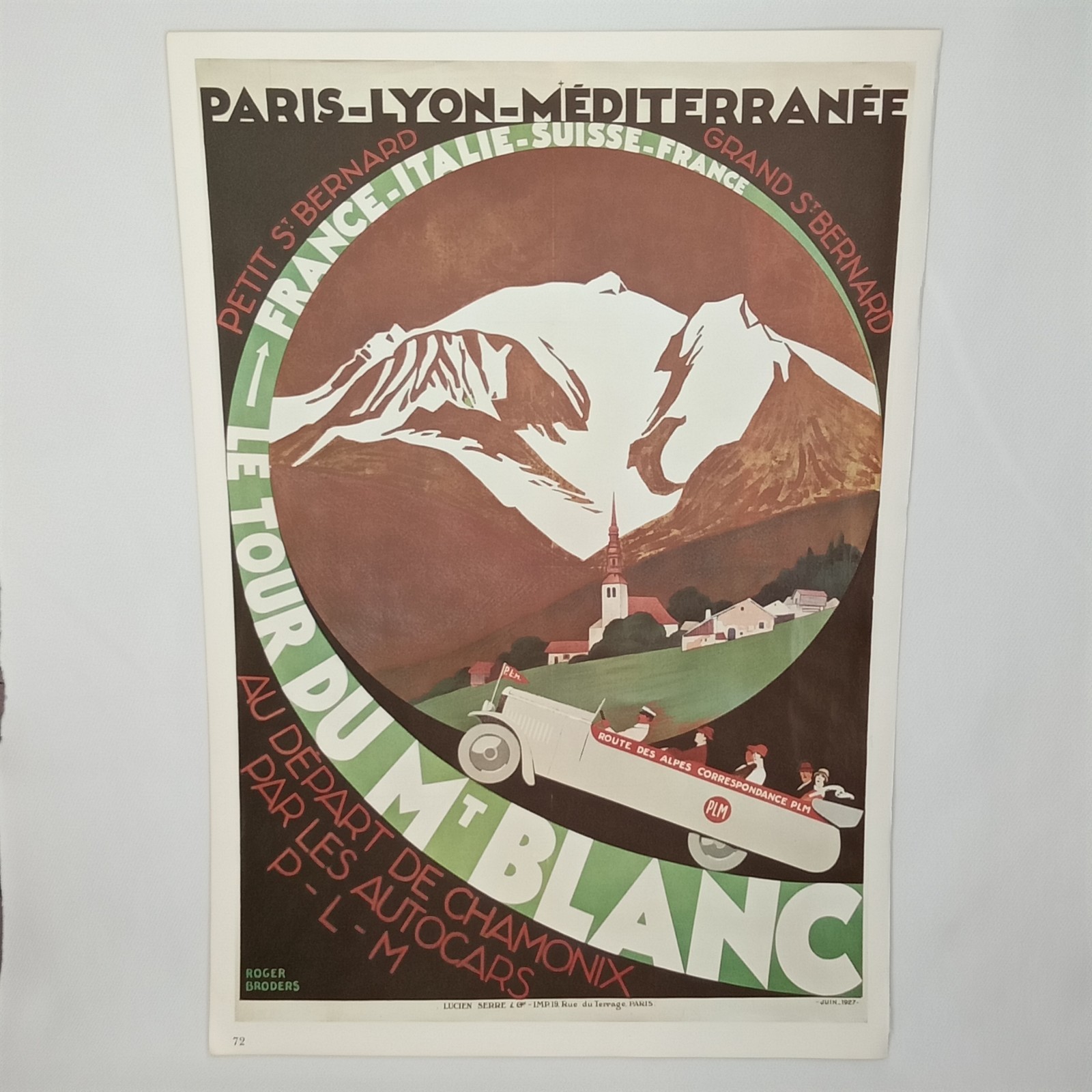 Vintage Poster Lithograph Replica Le Tour Du Mont Blanc & Maneater 1972