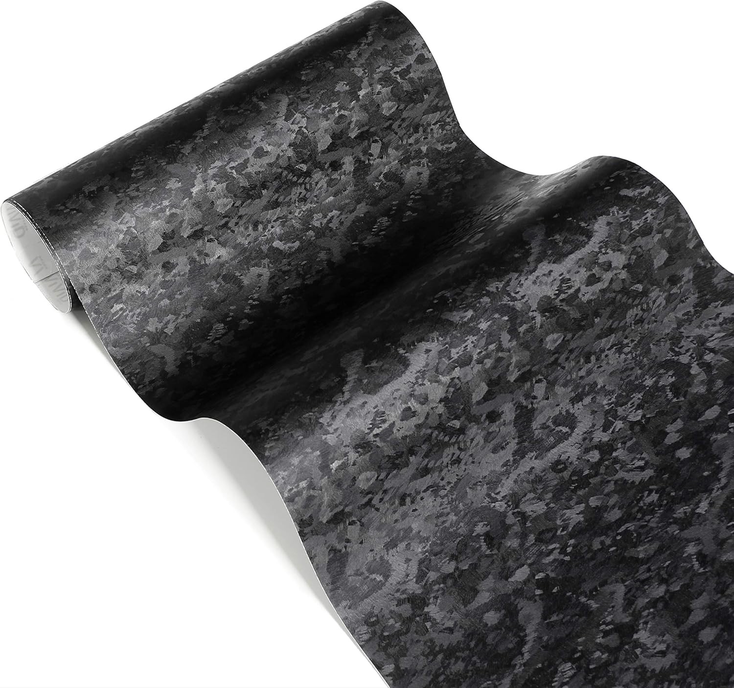 Black Forged Carbon Fiber Vinyl Wrap Roll Air Release Carbon Auto Car