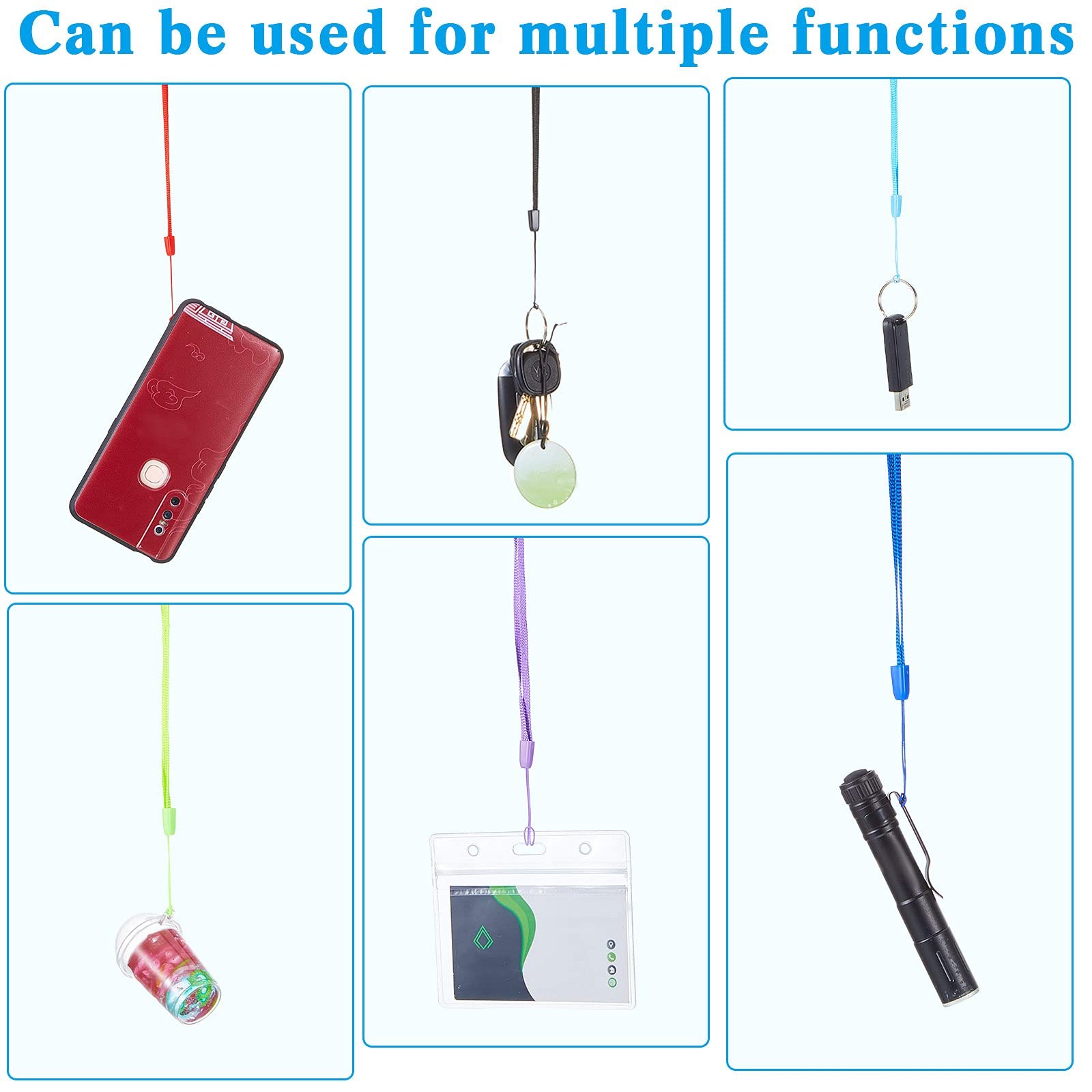 Shappy 100 Pcs Hand Wrist Strap Lanyard 6.9 X 0.15 X 0.04 Inch, Multicolor