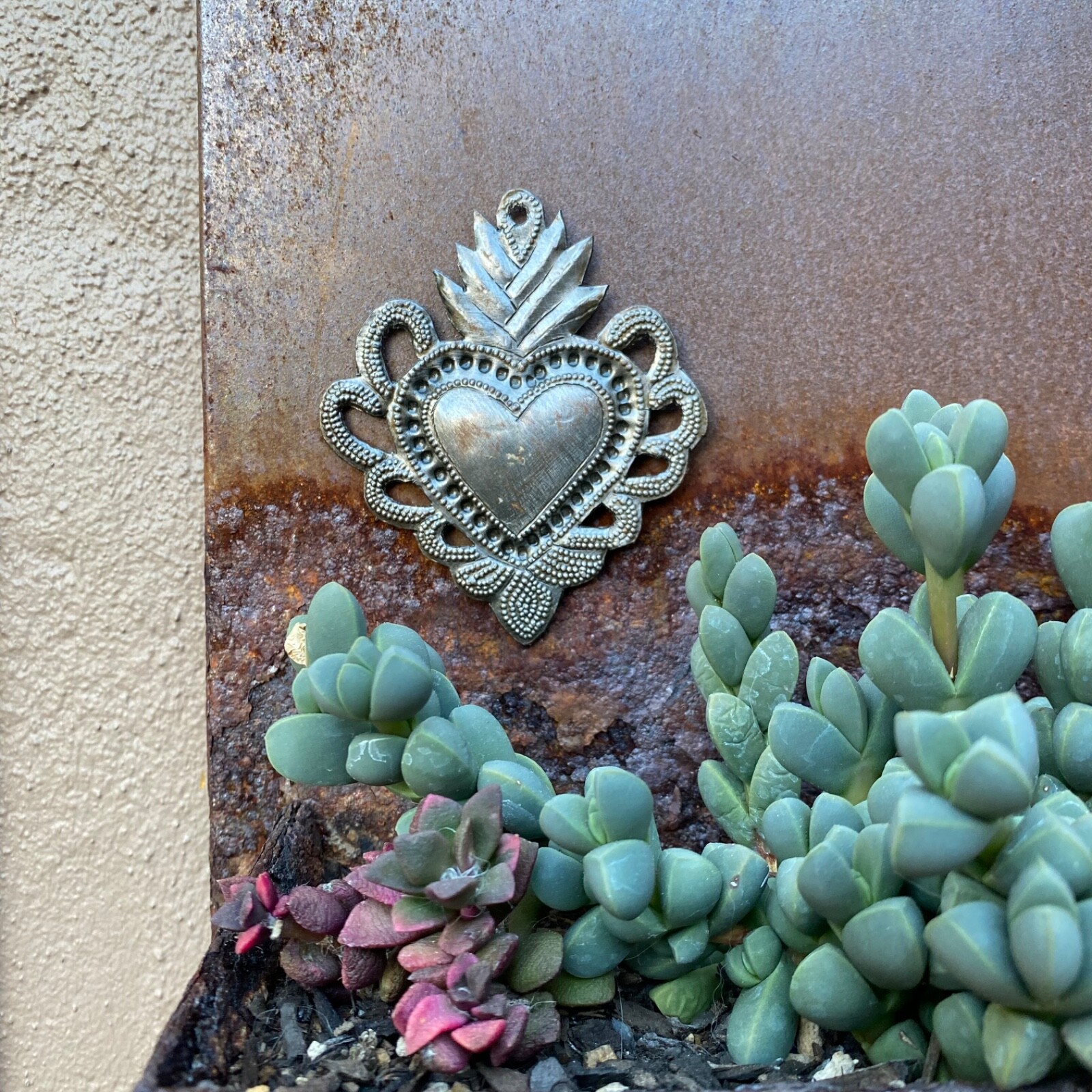 Sacred Heart, Handcrafted Haitian Metal Art, Religious Home Decor, Wall Art